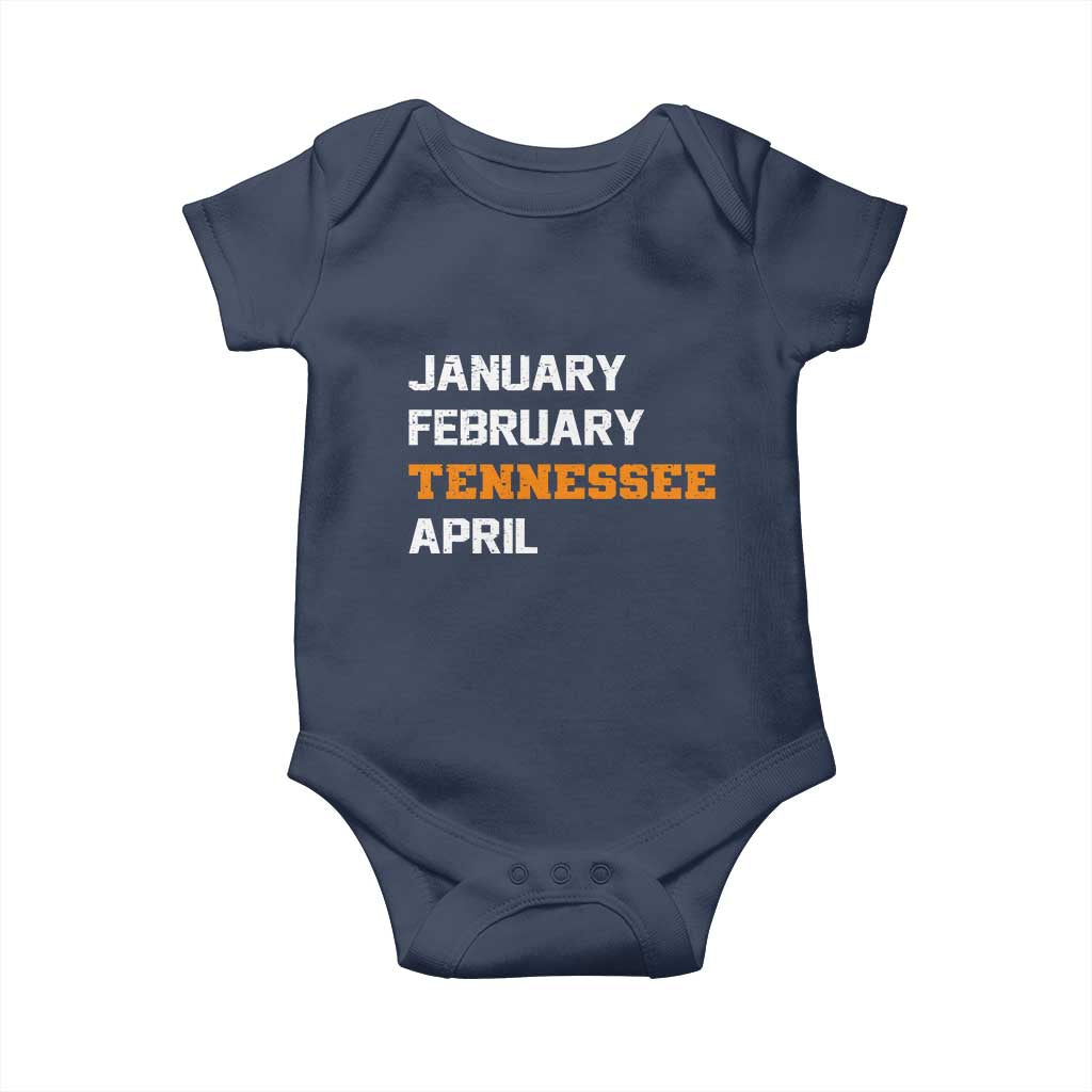 January February Tennessee April Baby Onesie Basketball Game Day