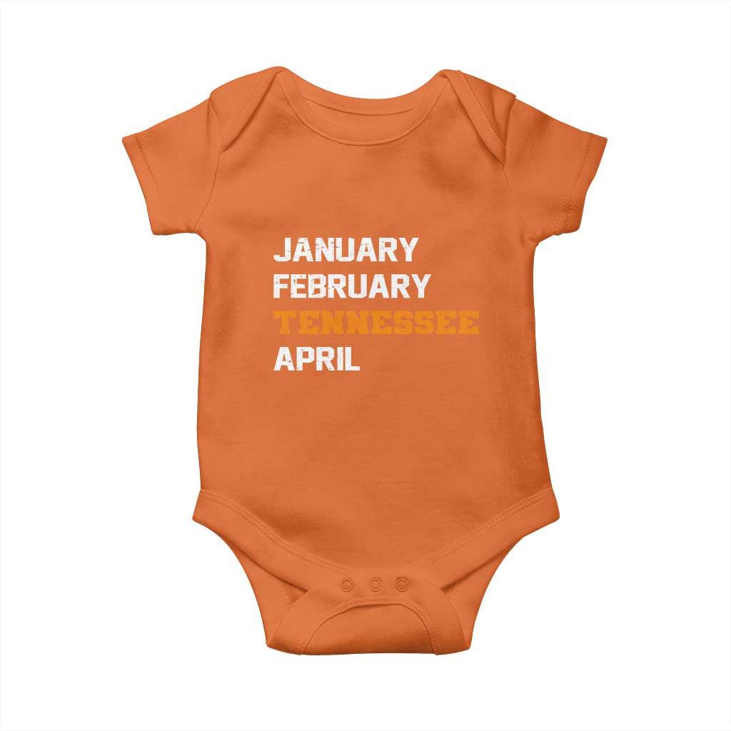 January February Tennessee April Baby Onesie Basketball Game Day