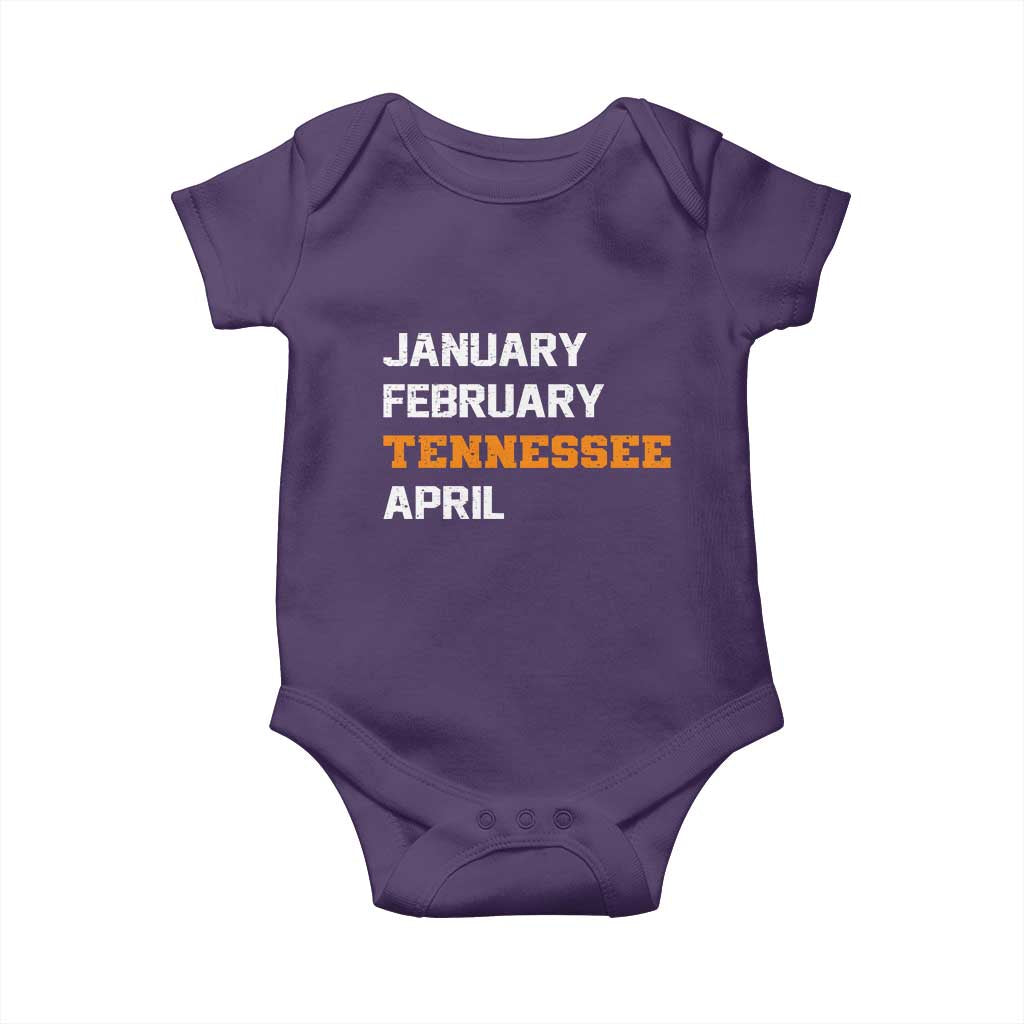 January February Tennessee April Baby Onesie Basketball Game Day