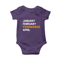 January February Tennessee April Baby Onesie Basketball Game Day