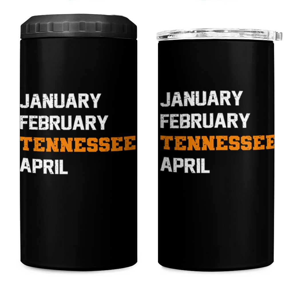 January February Tennessee April 4 in 1 Can Cooler Tumbler Basketball Game Day
