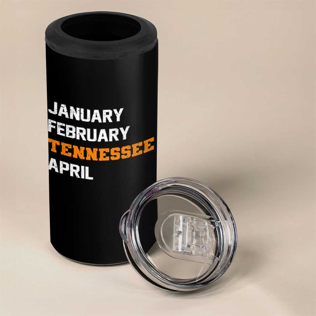 January February Tennessee April 4 in 1 Can Cooler Tumbler Basketball Game Day