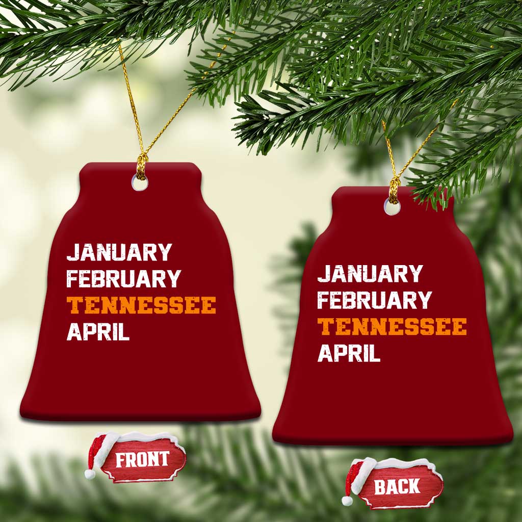 January February Tennessee April Ceramic Ornament Basketball Game Day