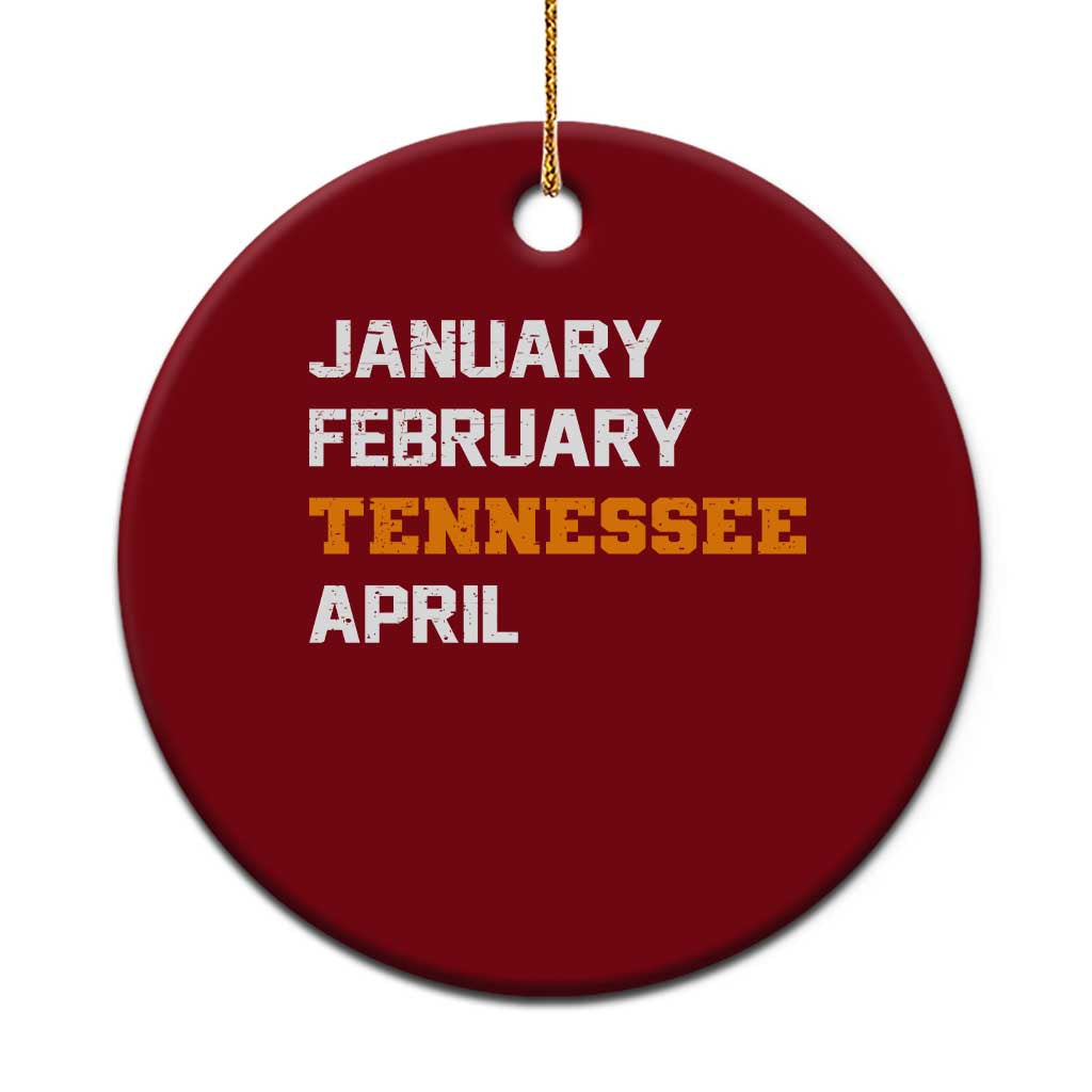 January February Tennessee April Ceramic Ornament Basketball Game Day