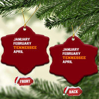 January February Tennessee April Ceramic Ornament Basketball Game Day
