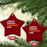 January February Tennessee April Ceramic Ornament Basketball Game Day