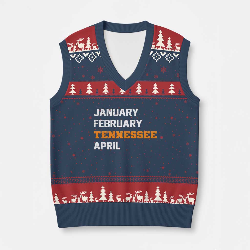 January February Tennessee April V-Neck Knit Sweater Vest Basketball Game Day