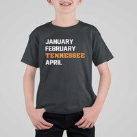 January February Tennessee April T Shirt For Kid Basketball Game Day
