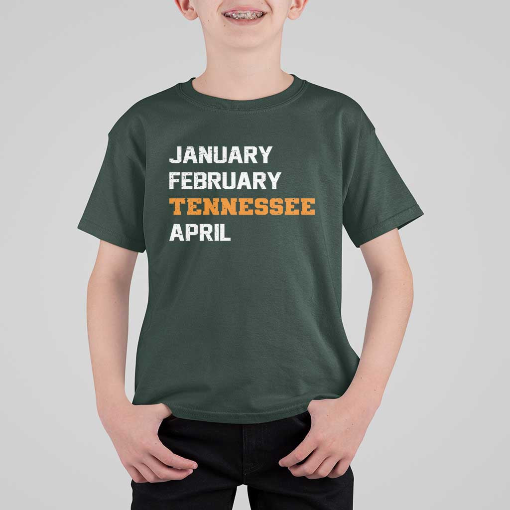 January February Tennessee April T Shirt For Kid Basketball Game Day