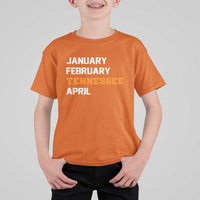 January February Tennessee April T Shirt For Kid Basketball Game Day
