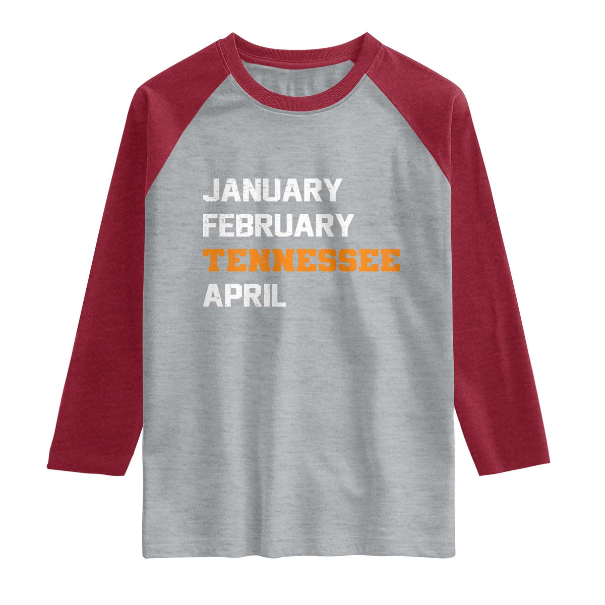 January February Tennessee April Raglan Shirt Basketball Game Day