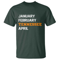 January February Tennessee April T Shirt Basketball Game Day