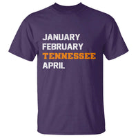 January February Tennessee April T Shirt Basketball Game Day