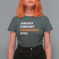 January February Tennessee April T Shirt For Women Basketball Game Day