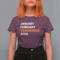 January February Tennessee April T Shirt For Women Basketball Game Day