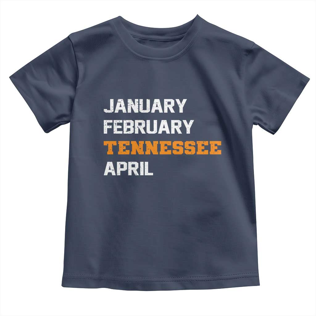 January February Tennessee April Toddler T Shirt Basketball Game Day