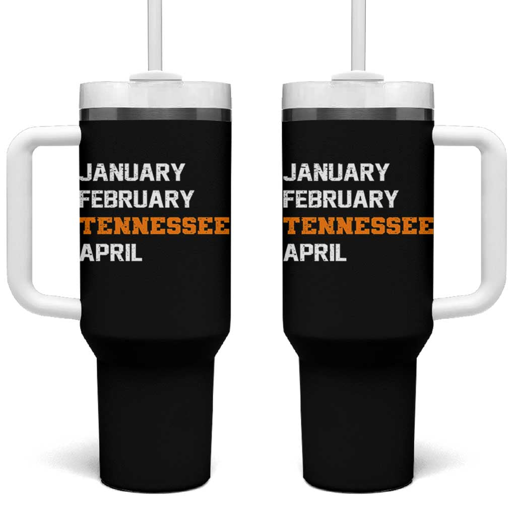 January February Tennessee April Tumbler With Handle Basketball Game Day