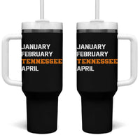 January February Tennessee April Tumbler With Handle Basketball Game Day