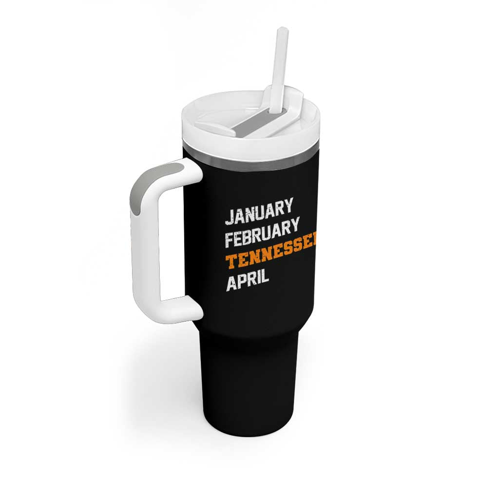 January February Tennessee April Tumbler With Handle Basketball Game Day