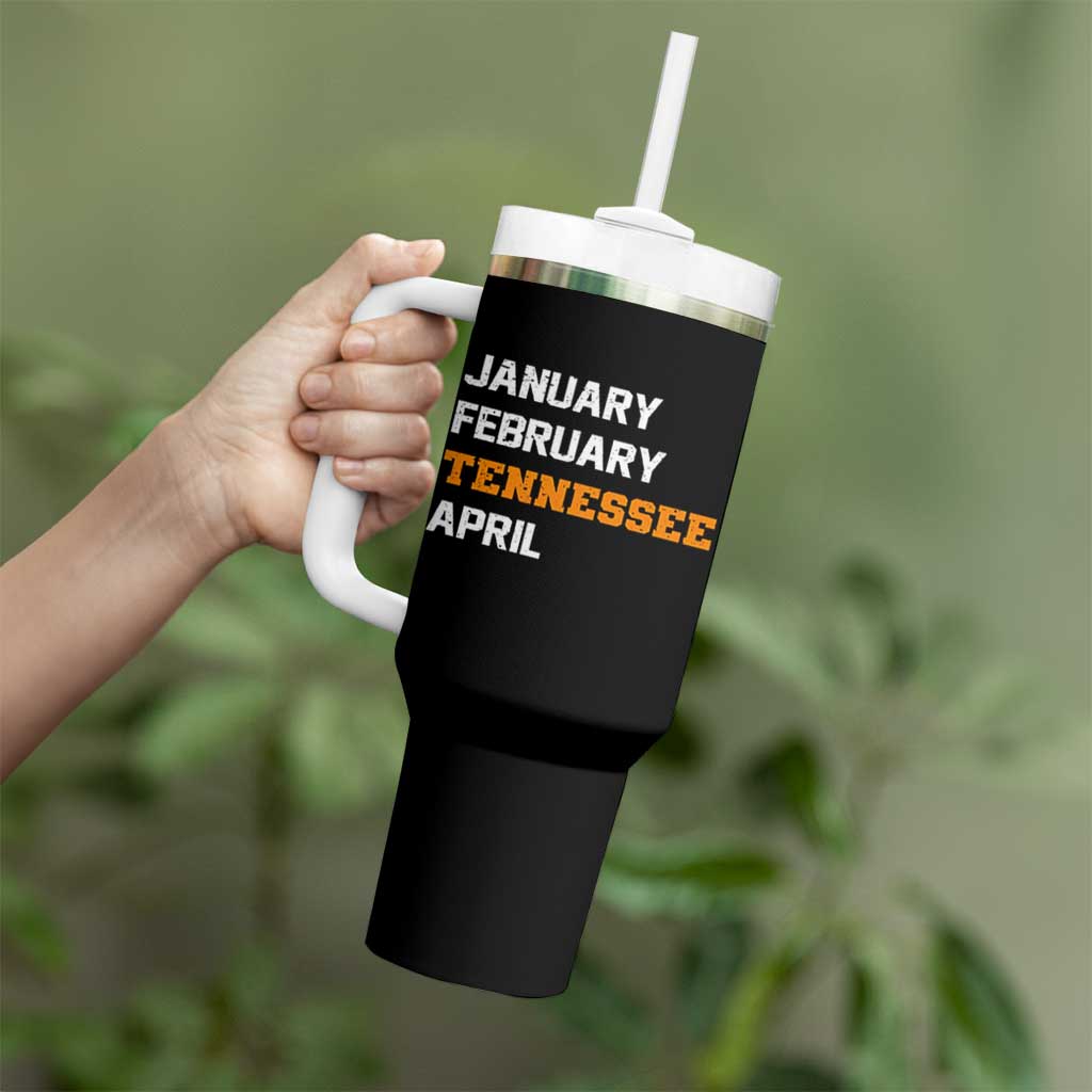 January February Tennessee April Tumbler With Handle Basketball Game Day