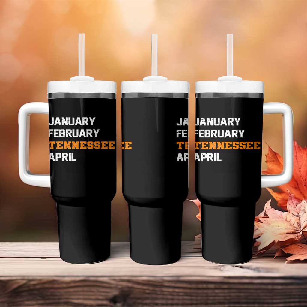 January February Tennessee April Tumbler With Handle Basketball Game Day