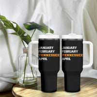 January February Tennessee April Tumbler With Handle Basketball Game Day