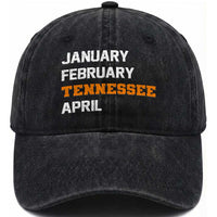 January February Tennessee April Washed Cotton Baseball Cap Basketball Game Day