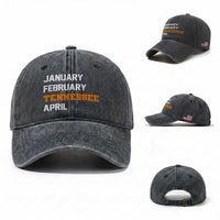 January February Tennessee April Washed Cotton Baseball Cap Basketball Game Day