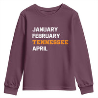January February Tennessee April Youth Sweatshirt Basketball Game Day