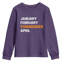 January February Tennessee April Youth Sweatshirt Basketball Game Day