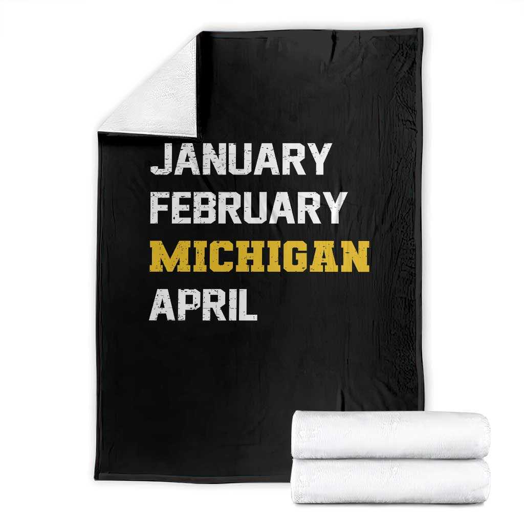 January February Michigan April Throw Blanket Basketball Game Day