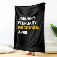 January February Michigan April Throw Blanket Basketball Game Day