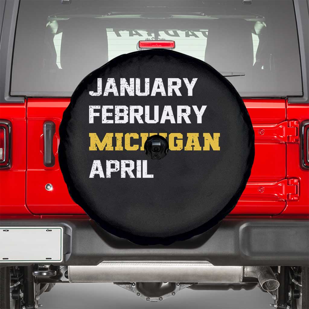 January February Michigan April Spare Tire Cover Basketball Game Day