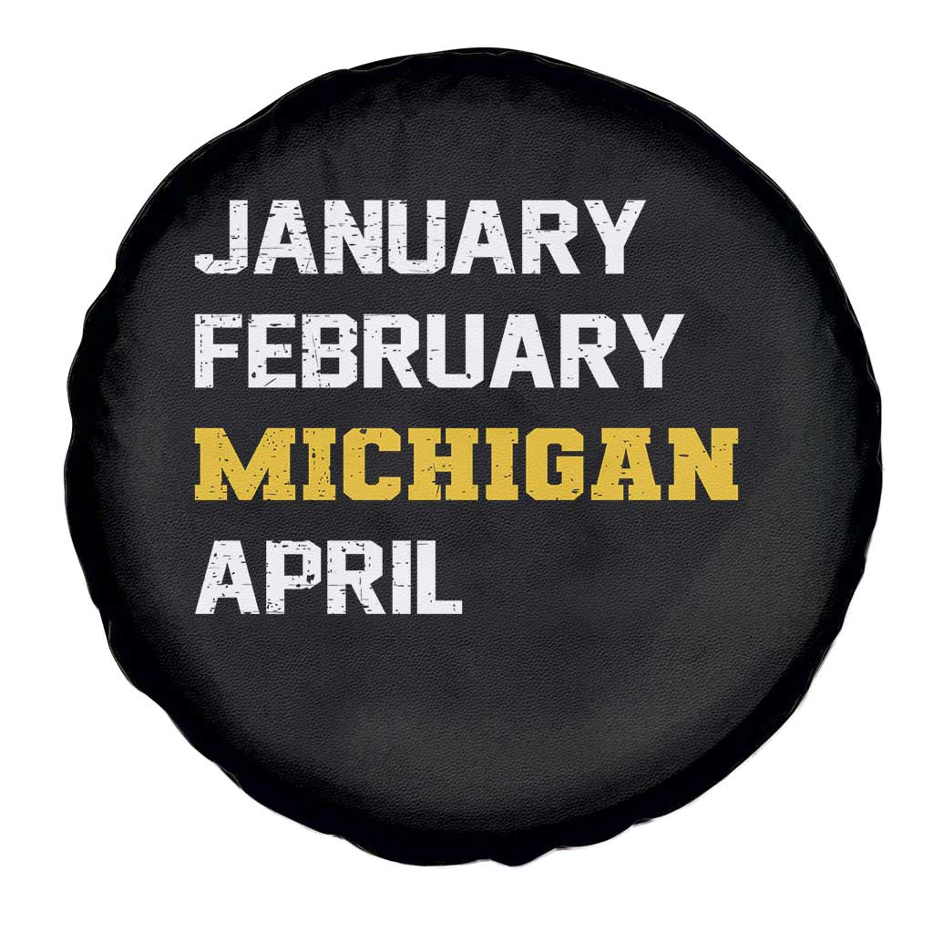 January February Michigan April Spare Tire Cover Basketball Game Day