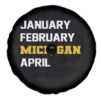 January February Michigan April Spare Tire Cover Basketball Game Day