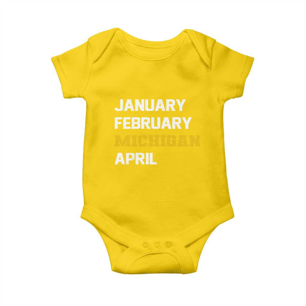 January February Michigan April Baby Onesie Basketball Game Day