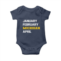 January February Michigan April Baby Onesie Basketball Game Day