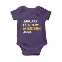 January February Michigan April Baby Onesie Basketball Game Day
