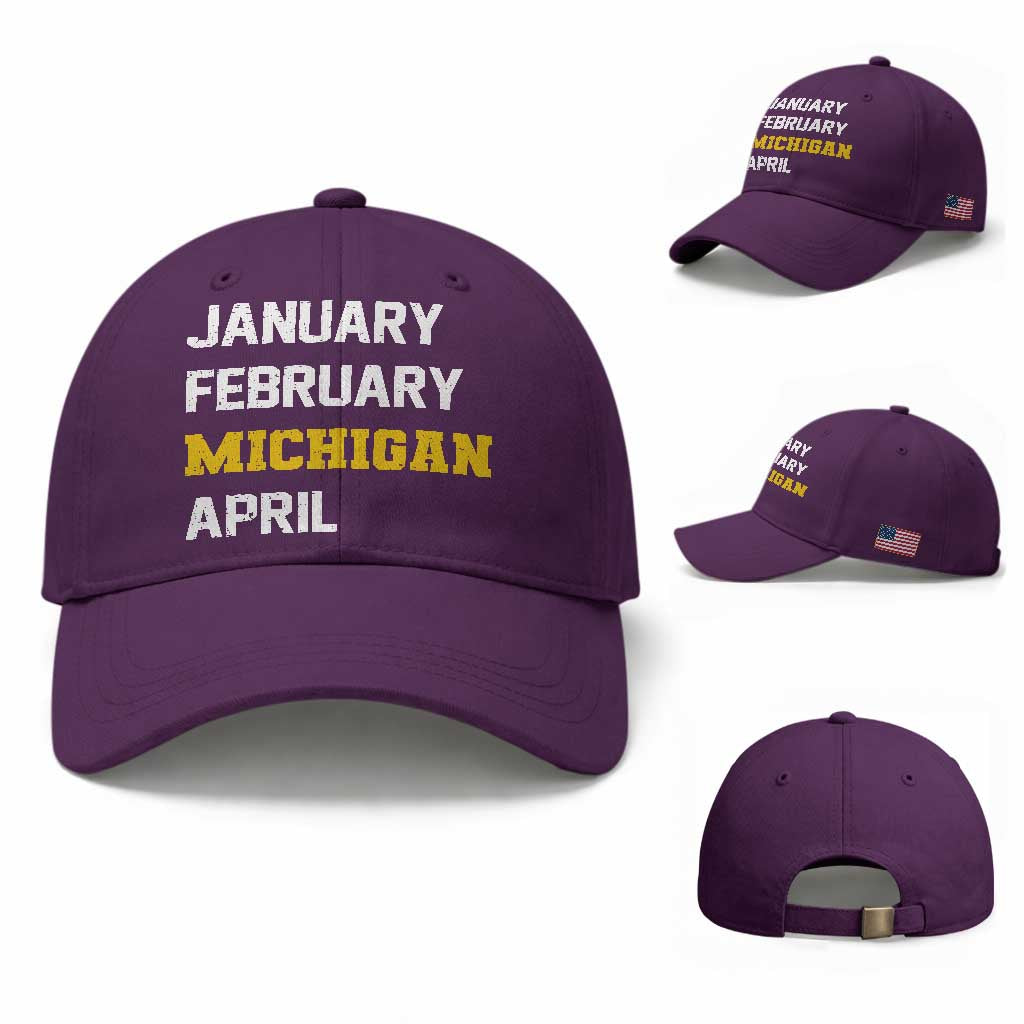 January February Michigan April Baseball Cap Basketball Game Day