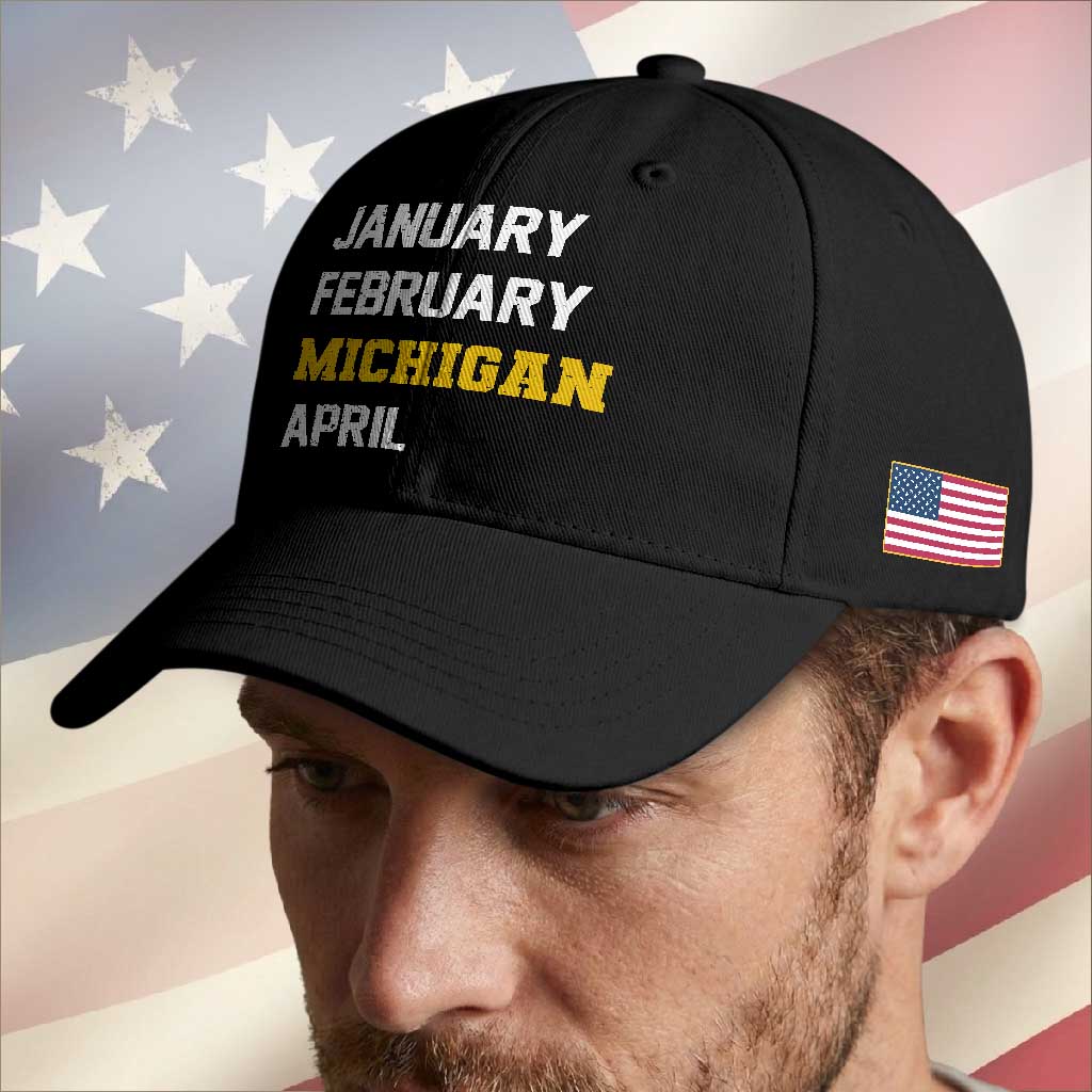 January February Michigan April Baseball Cap Basketball Game Day