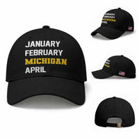 January February Michigan April Baseball Cap Basketball Game Day