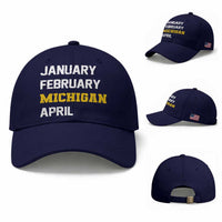 January February Michigan April Baseball Cap Basketball Game Day