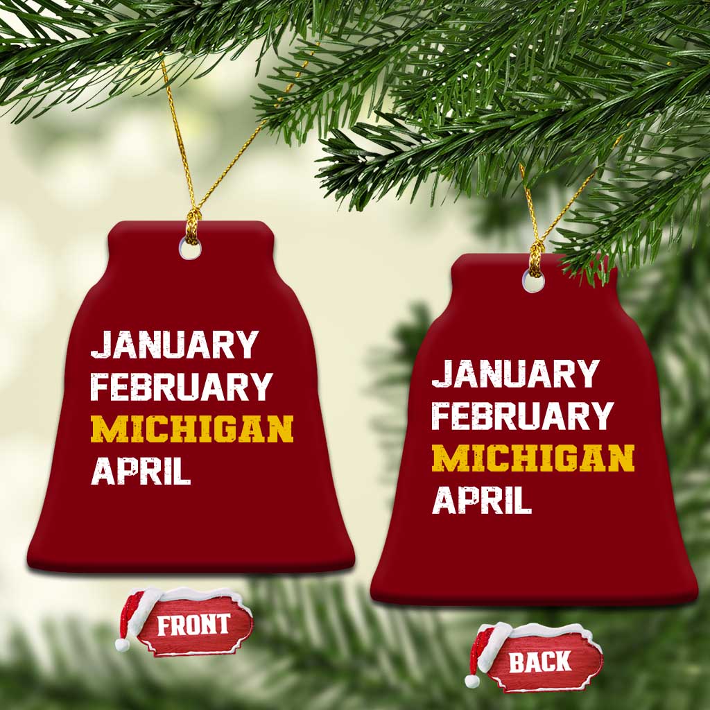 January February Michigan April Ceramic Ornament Basketball Game Day