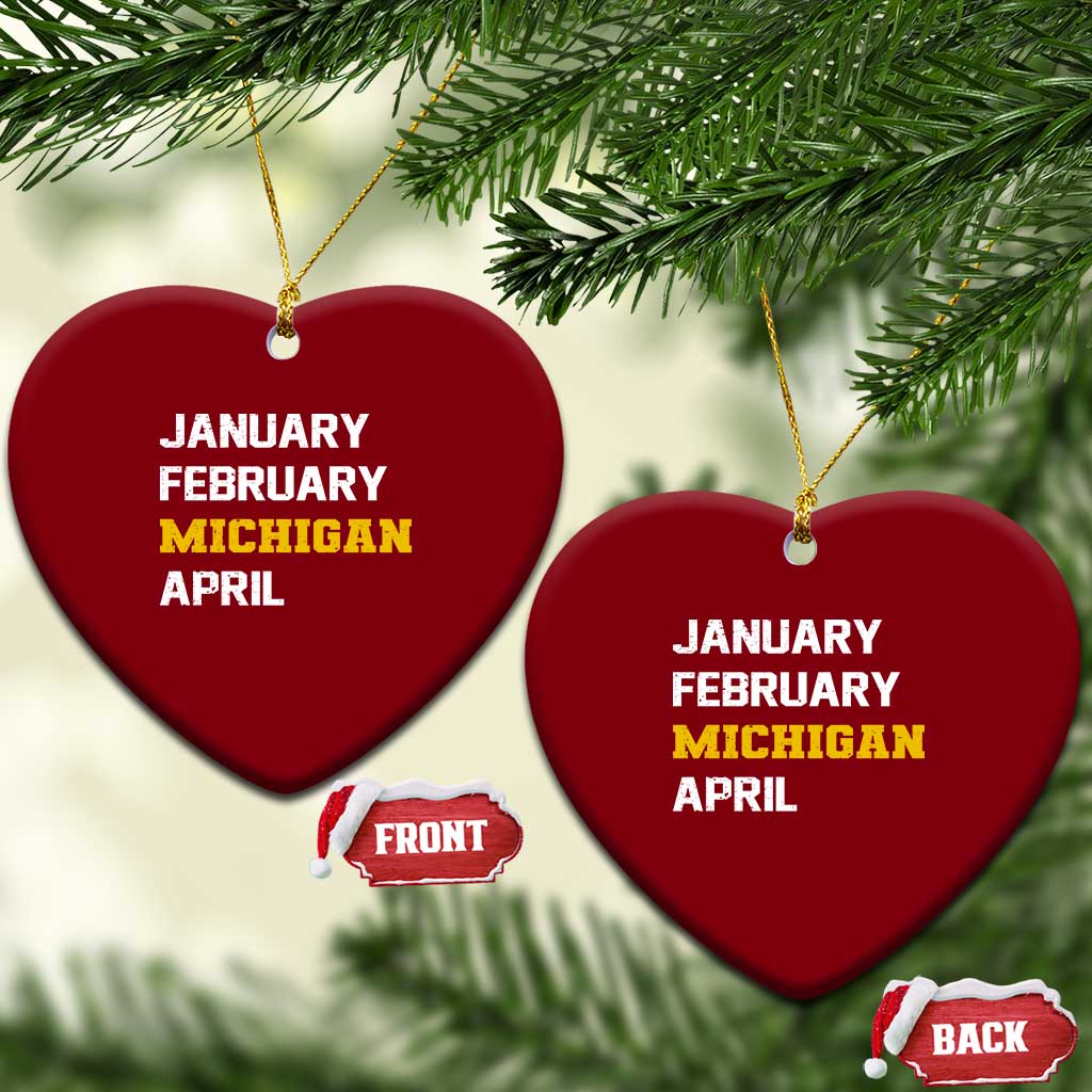 January February Michigan April Ceramic Ornament Basketball Game Day