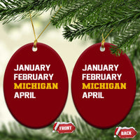 January February Michigan April Ceramic Ornament Basketball Game Day