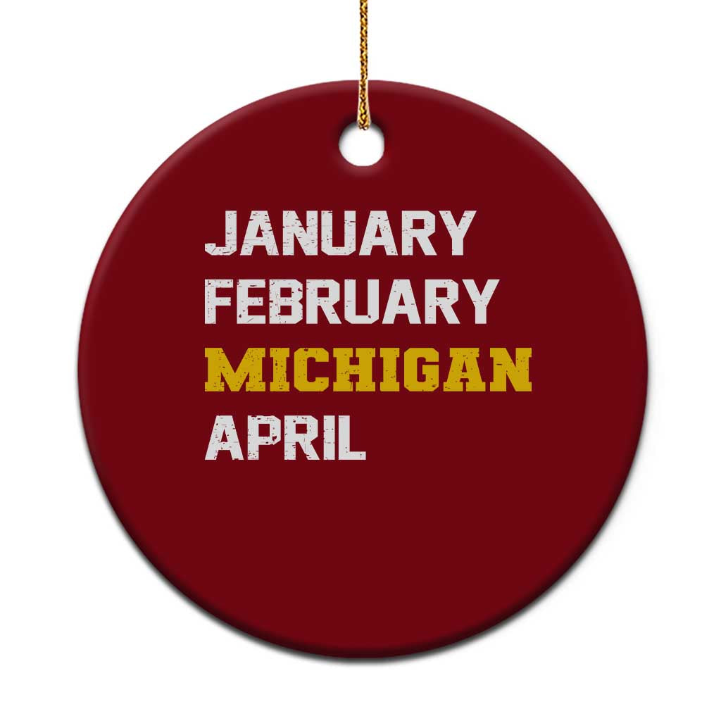 January February Michigan April Ceramic Ornament Basketball Game Day