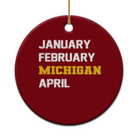 January February Michigan April Ceramic Ornament Basketball Game Day