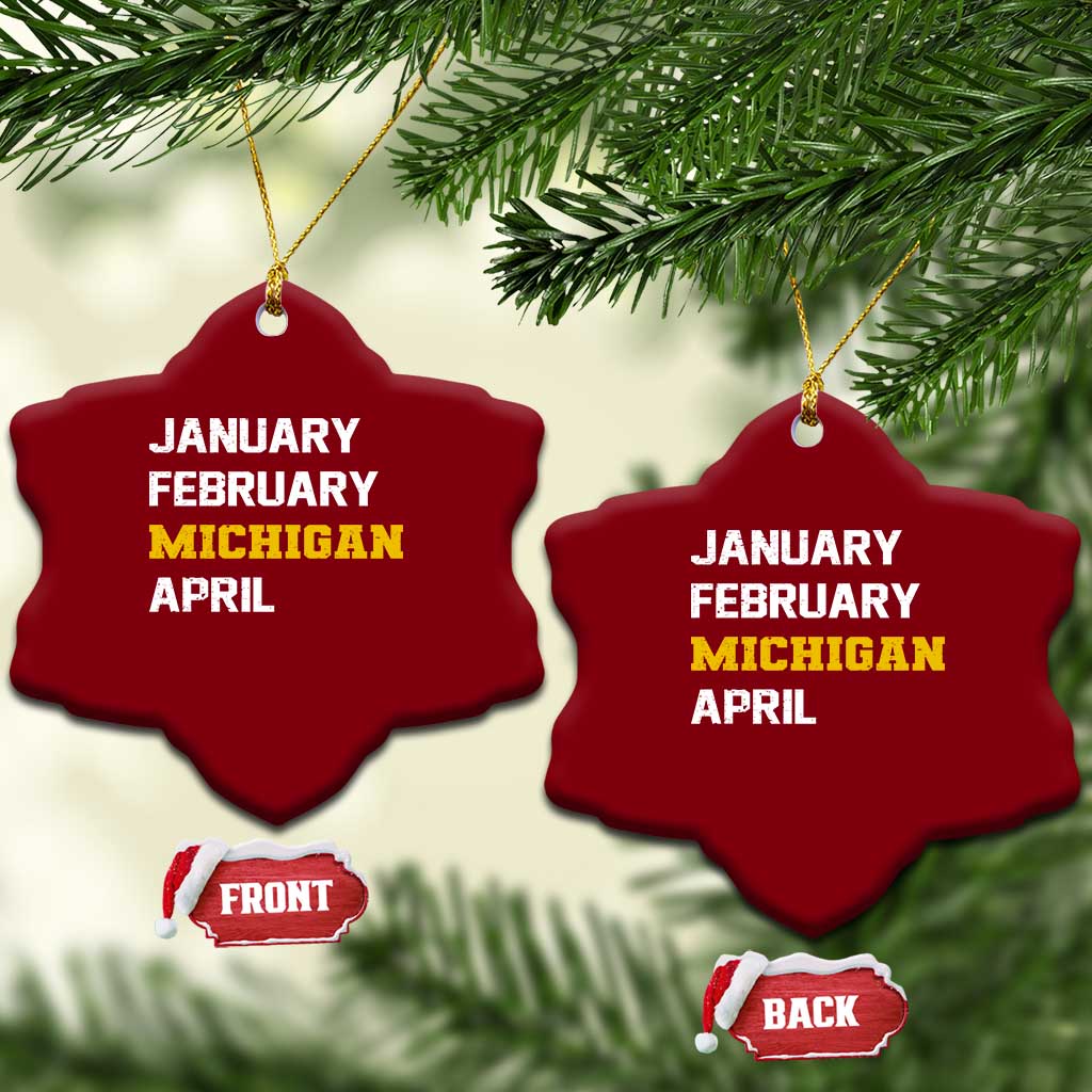 January February Michigan April Ceramic Ornament Basketball Game Day