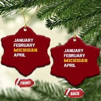 January February Michigan April Ceramic Ornament Basketball Game Day