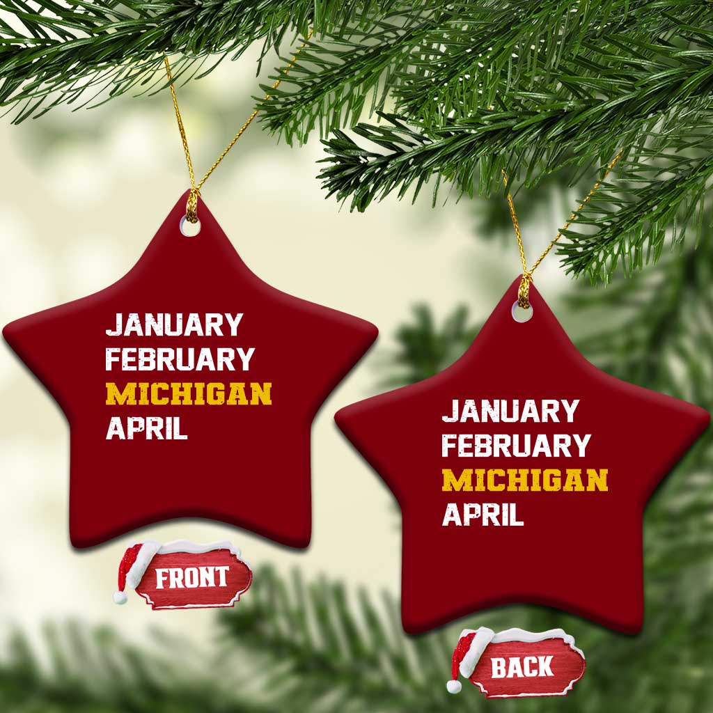 January February Michigan April Ceramic Ornament Basketball Game Day